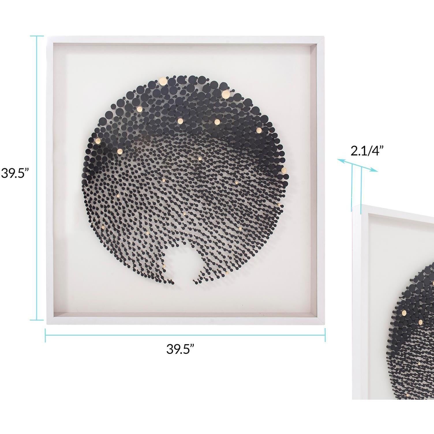 Tee Off Globe Black/Neutral Shadowbox Art